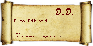 Duca Dávid névjegykártya